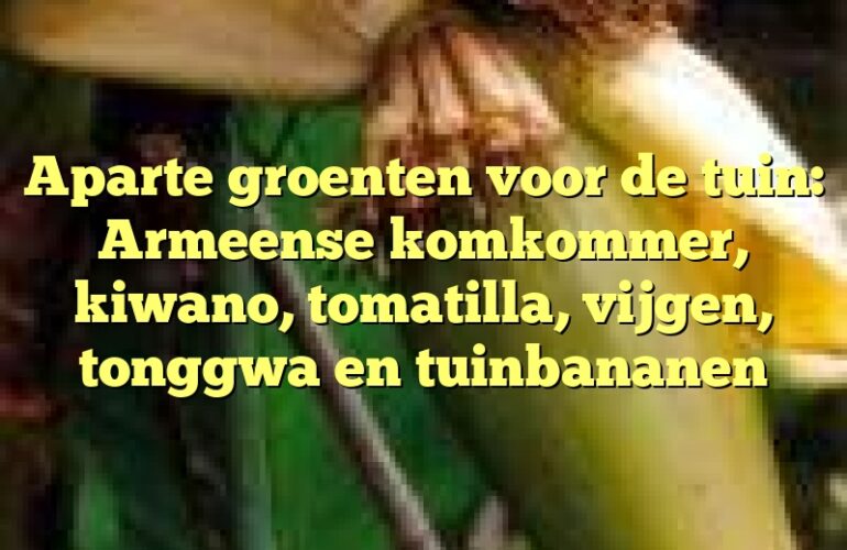 Aparte groenten voor de tuin: Armeense komkommer, kiwano, tomatilla, vijgen, tonggwa en tuinbananen