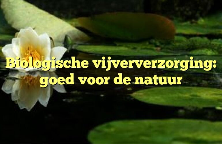 Biologische vijververzorging: goed voor de natuur