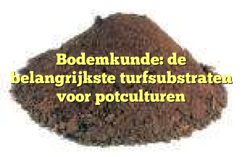 Bodemkunde: de belangrijkste turfsubstraten voor potculturen