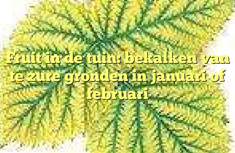 Fruit in de tuin: bekalken van te zure gronden in januari of februari