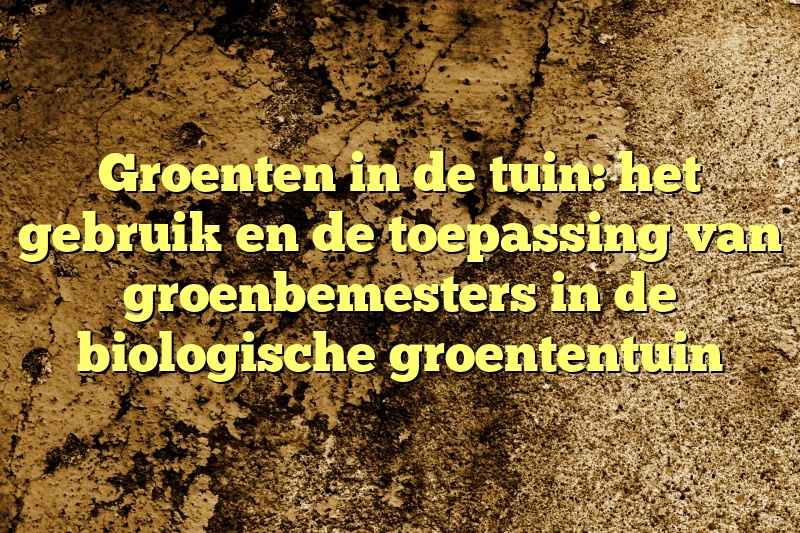 Groenten in de tuin: het gebruik en de toepassing van groenbemesters in de biologische groententuin