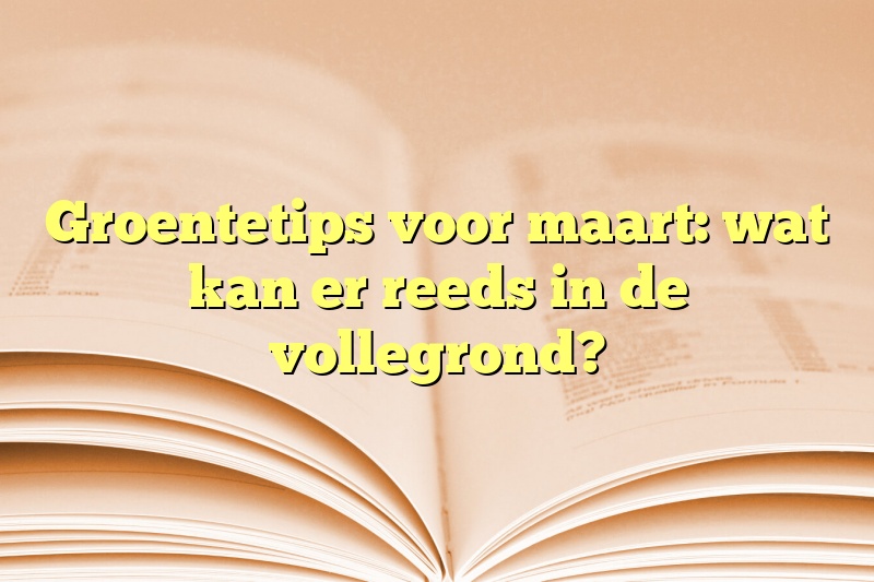 Groentetips voor maart: wat kan er reeds in de vollegrond?