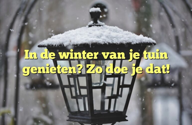 In de winter van je tuin genieten? Zo doe je dat!