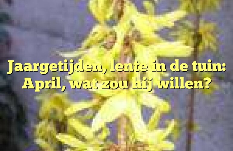 Jaargetijden, lente in de tuin: April, wat zou hij willen?