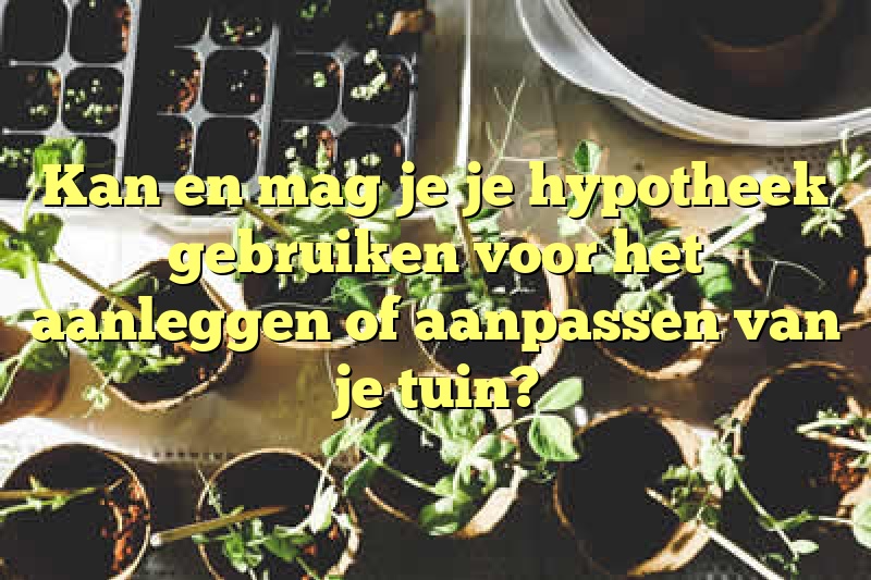 Kan en mag je je hypotheek gebruiken voor het aanleggen of aanpassen van je tuin?