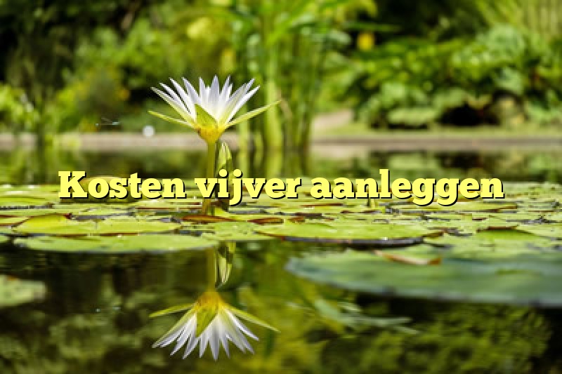 Kosten vijver aanleggen