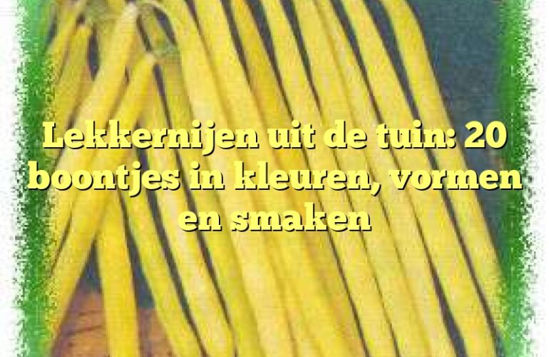 Lekkernijen uit de tuin: 20 boontjes in kleuren, vormen en smaken