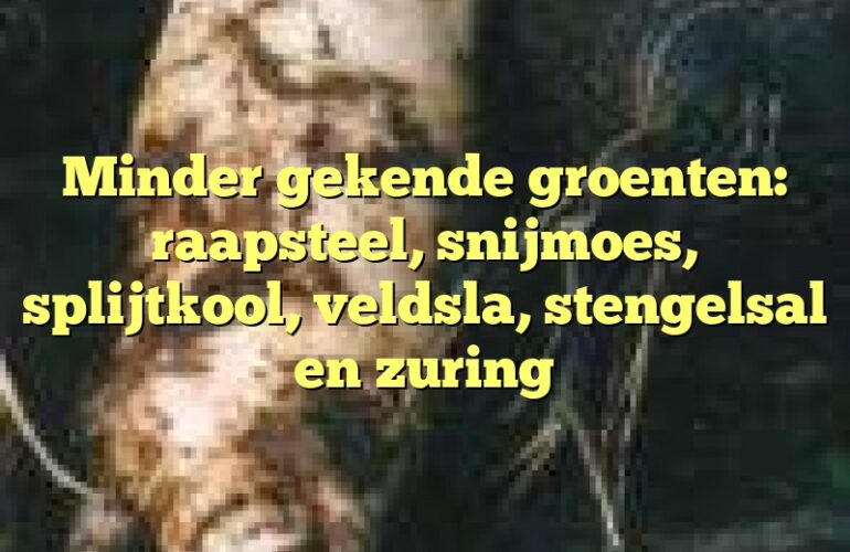 Minder gekende groenten: raapsteel, snijmoes, splijtkool, veldsla, stengelsal en zuring