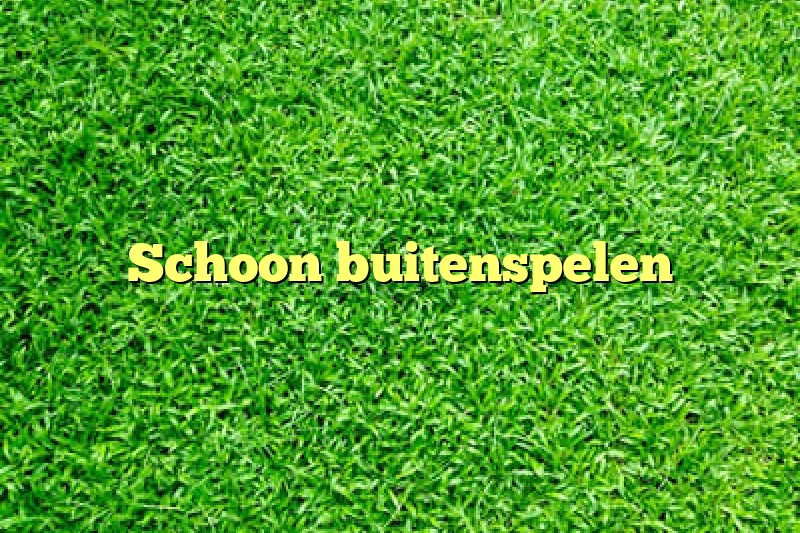 Schoon buitenspelen