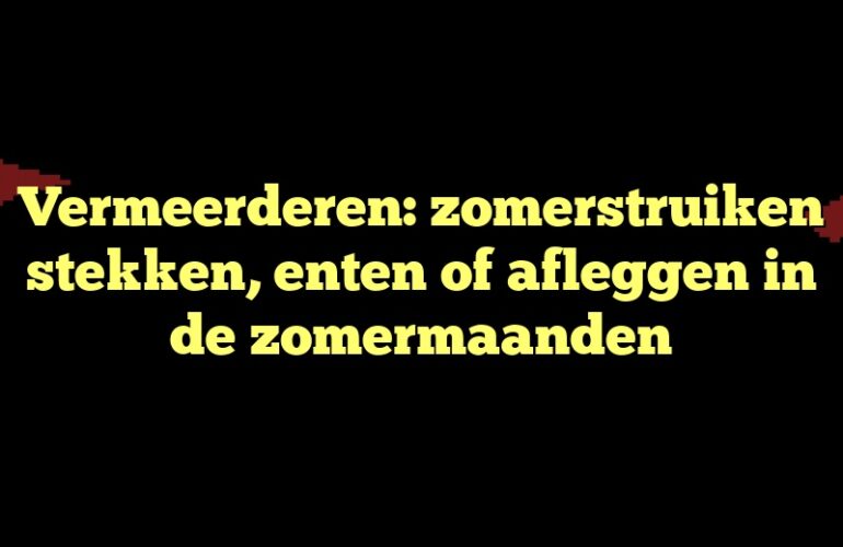 Vermeerderen: zomerstruiken stekken, enten of afleggen in de zomermaanden