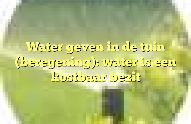 Water geven in de tuin (beregening): water is een kostbaar bezit