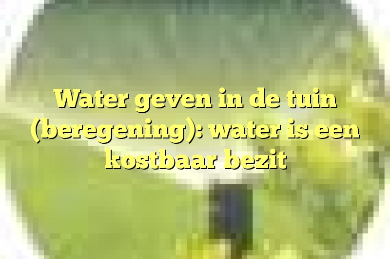 Water geven in de tuin (beregening): water is een kostbaar bezit